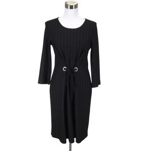 Mossimo Dutti Tricot pinstriped black office dress. Size Medium